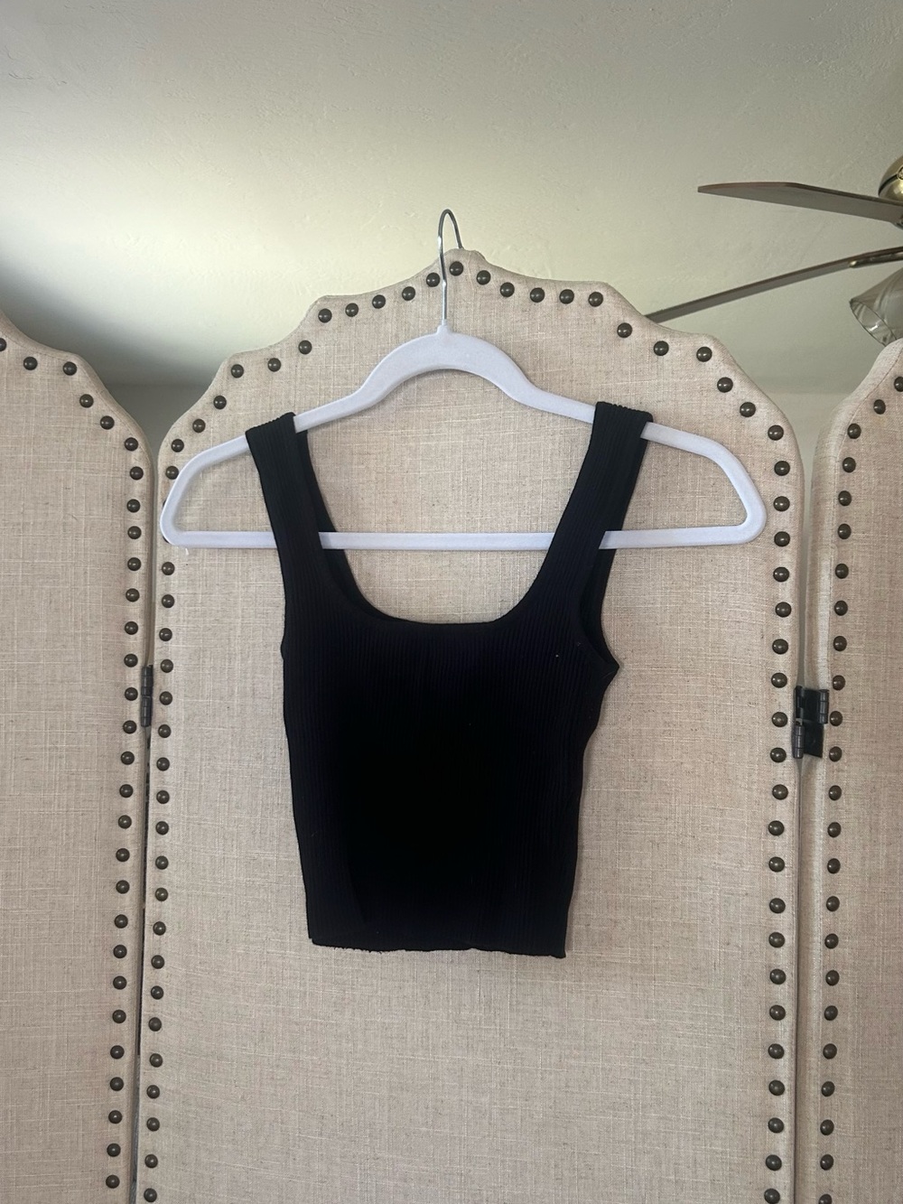 Black Cropped Tank Top